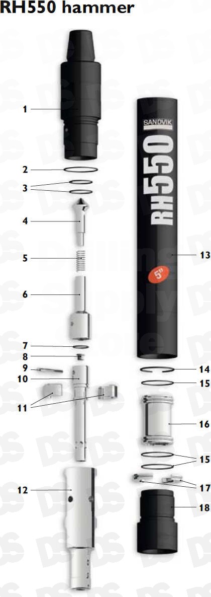 Parts for Hammer RH550 5''(inch)