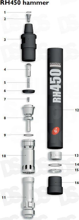 Parts for Hammer RH450 6''(inch)