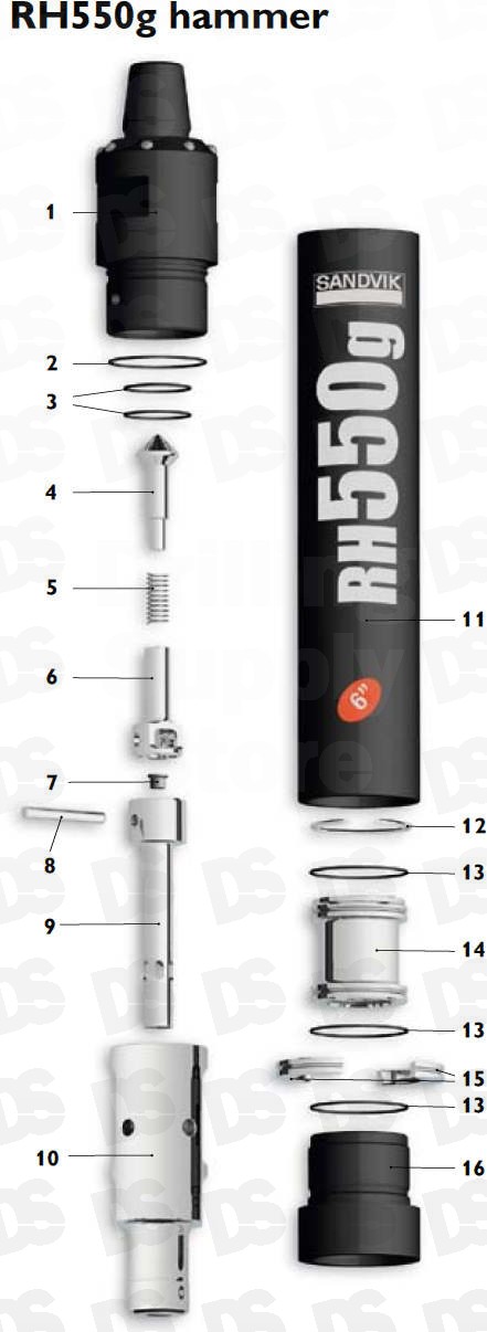 Parts for Hammer RH550g 6''(inch)