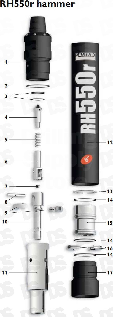 Parts for Hammer RH550r 8''(inch)