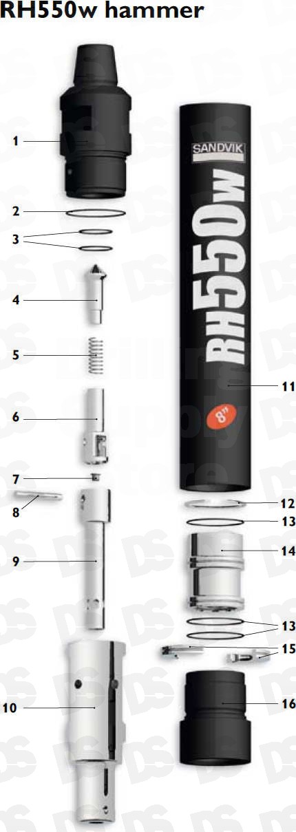 Parts for Hammer RH550w 8''(inch)