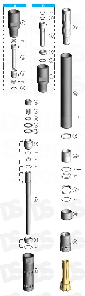 Parts for Hammer RE040